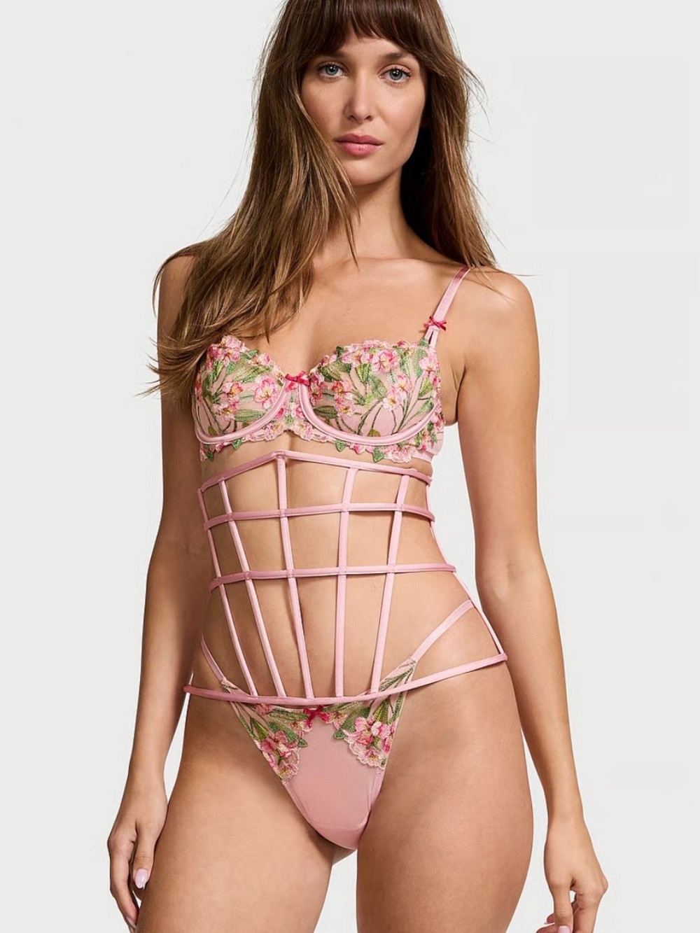 Victoria Secrete Dream Angela Caged Bodysuit - Pink Size XS